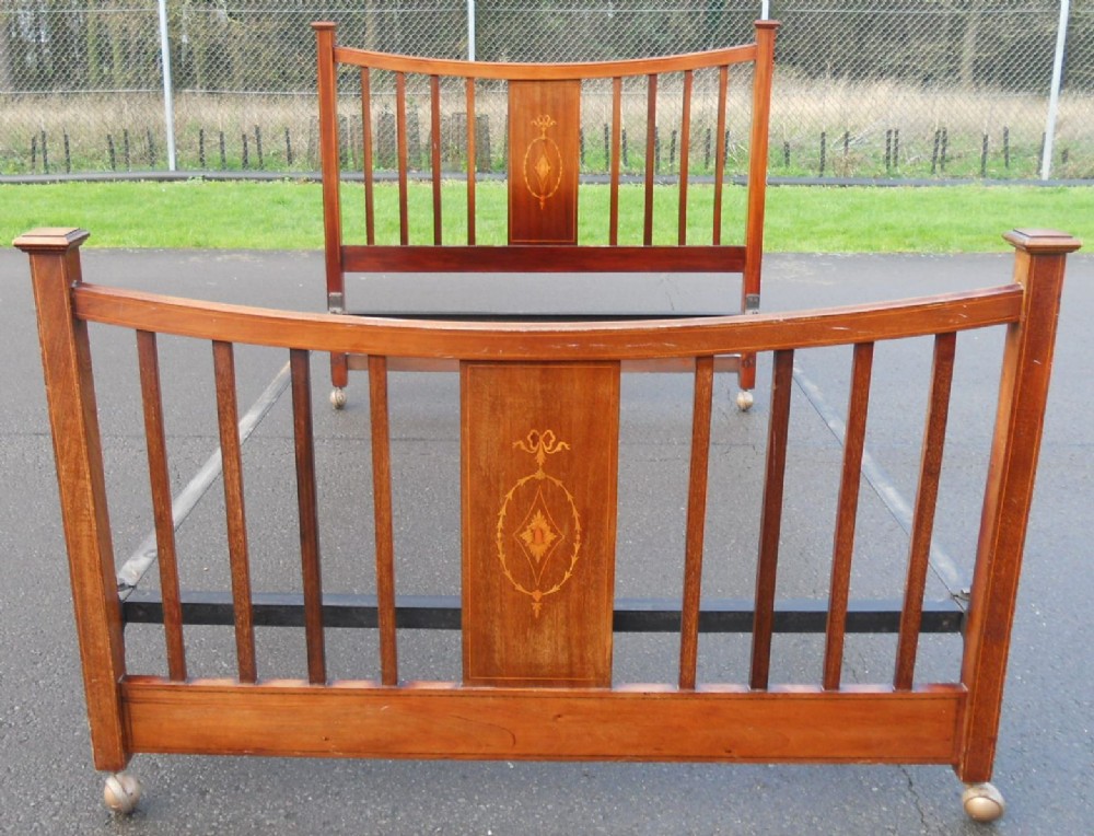 Edwardian Inlaid Mahogany Double Bed