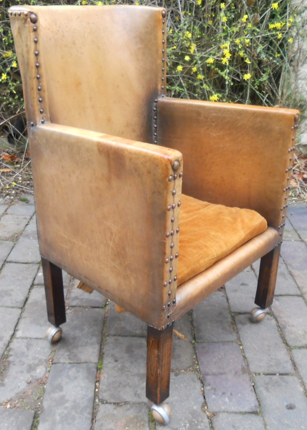 Small Leather Wing Armchair
