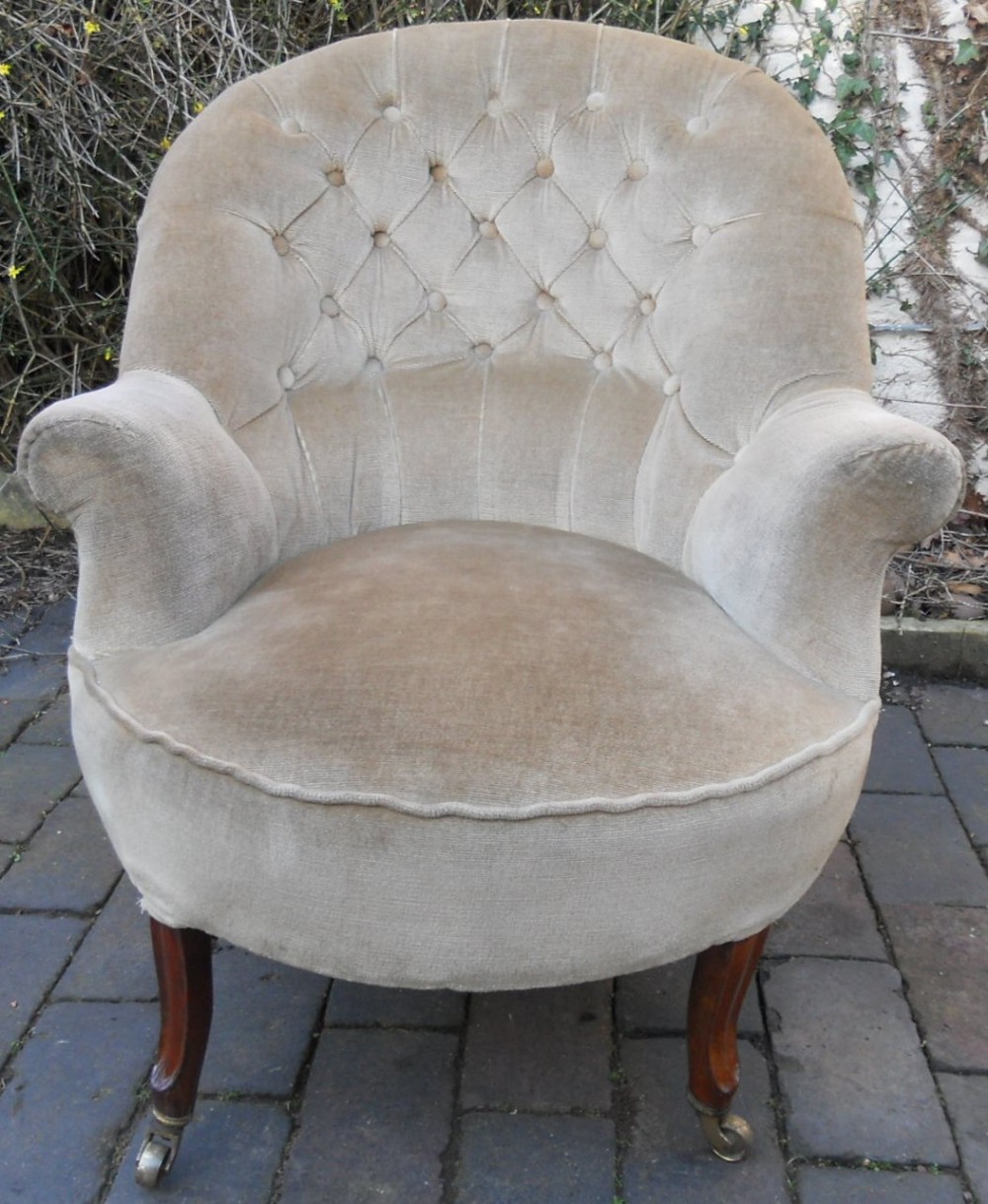Victorian Upholstered Nursing Tub Armchair