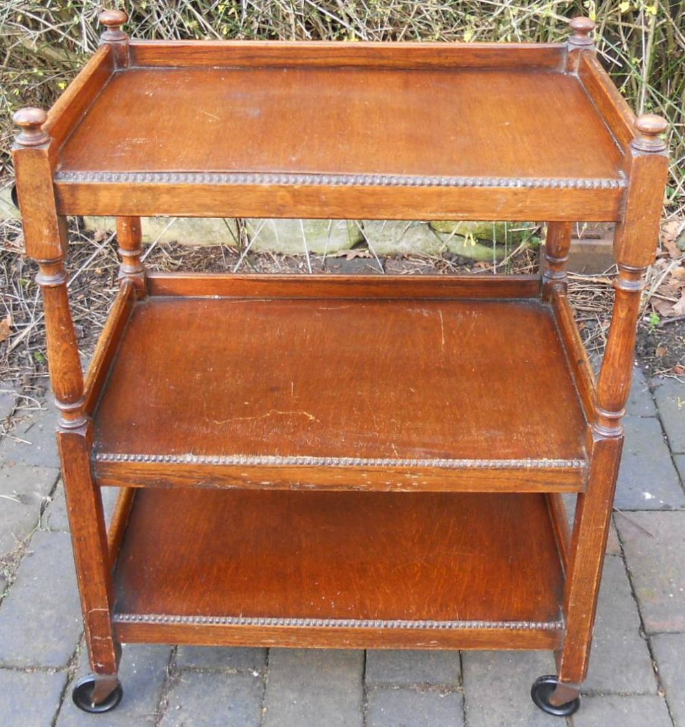 Oak Three Tier Tea Trolley
