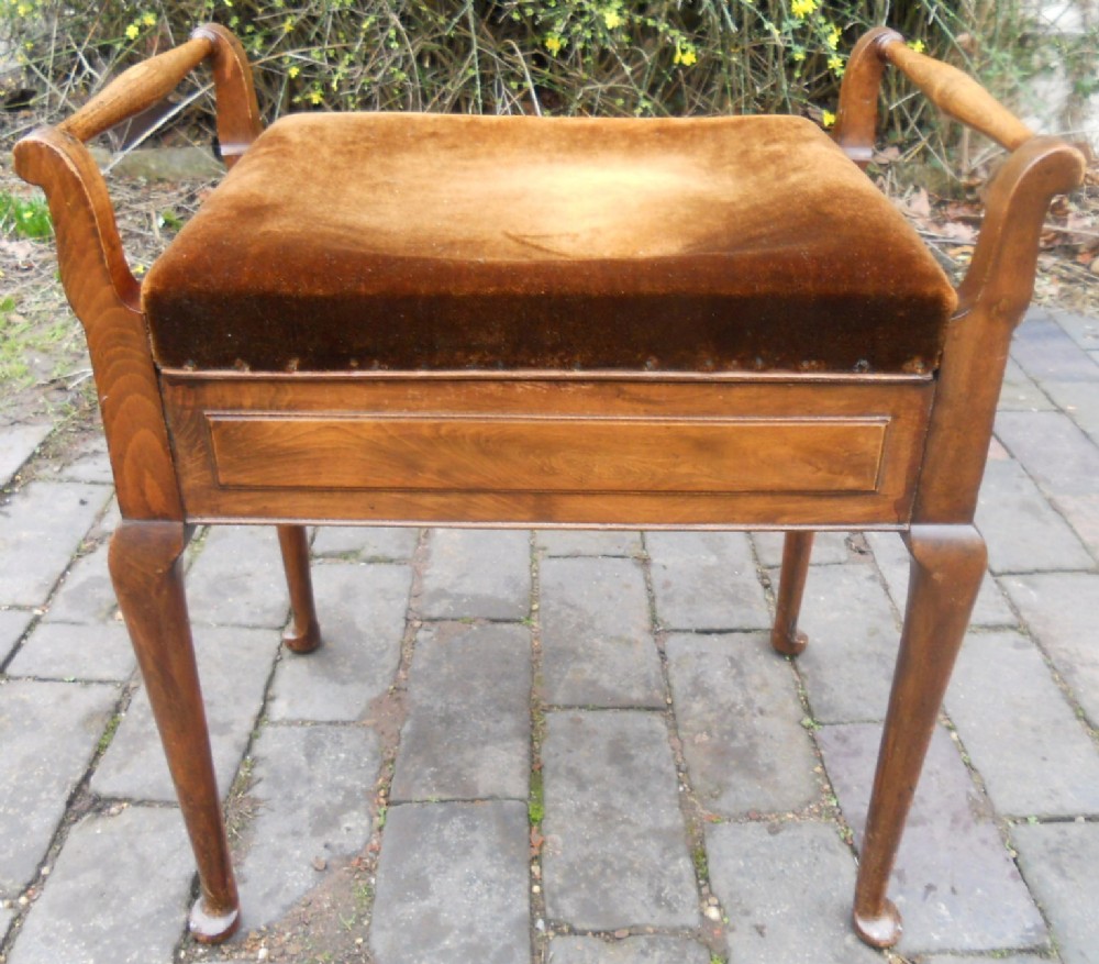 Edwardian Beech Piano Stool