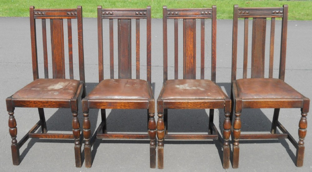 Set of Four Highback Dining Chairs 