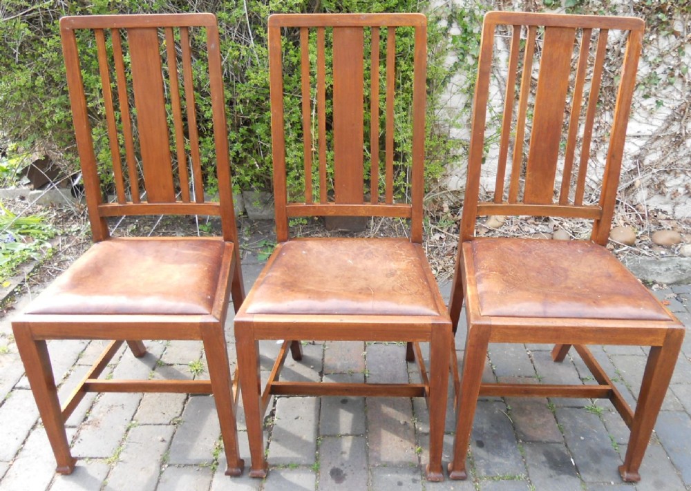 Set of Three Highback Mahogany Dining Chairs 