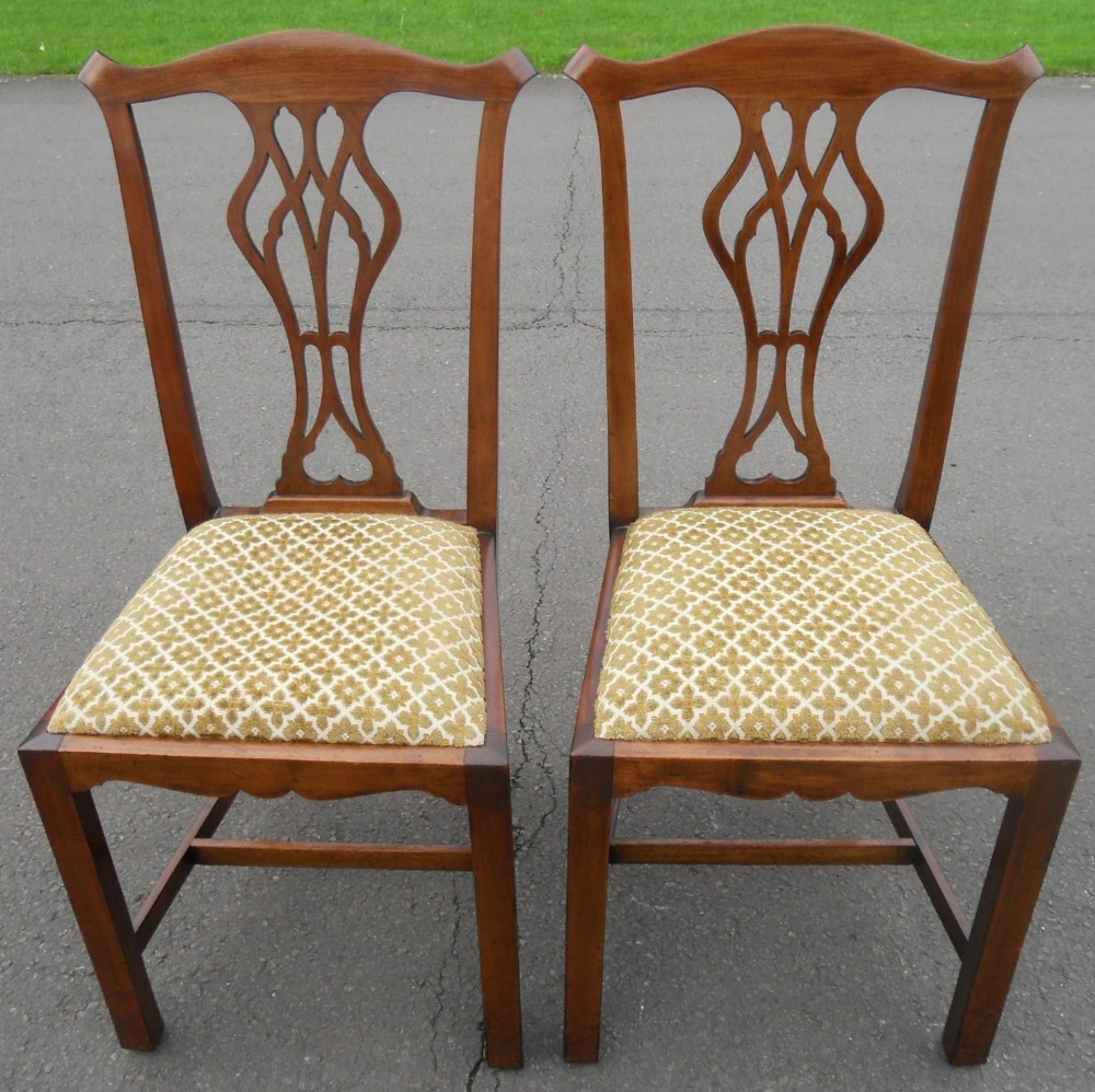 Pair Georgian Mahogany Dining Chairs 