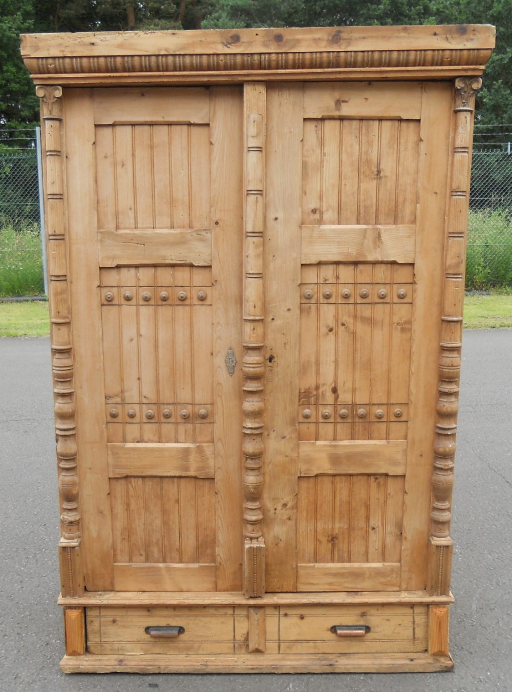 Victorian Pine Two Door Cupboard Wardrobe