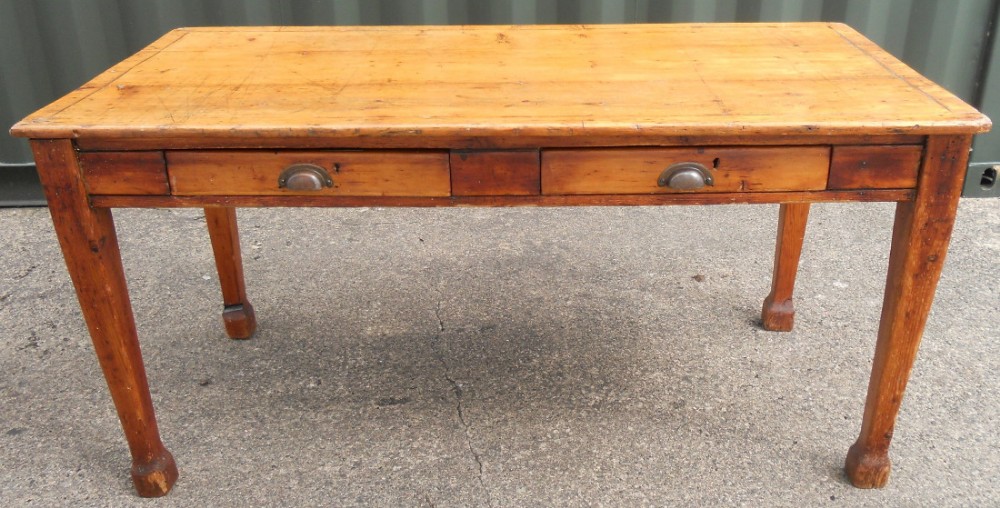 Large Victorian Pine Writing Table 