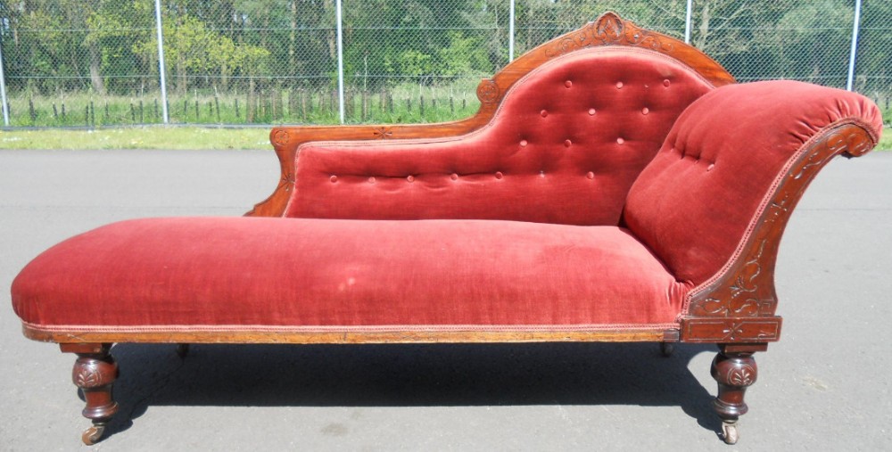 Victorian Mahogany Chaise Longue Settee 
