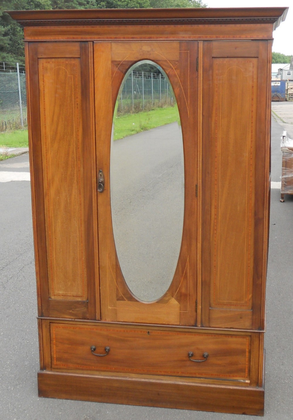 Edwardian Inlaid Mahogany Wardrobe