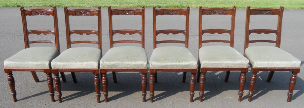 Set of Six Edwardian Mahogany Dining Chairs 