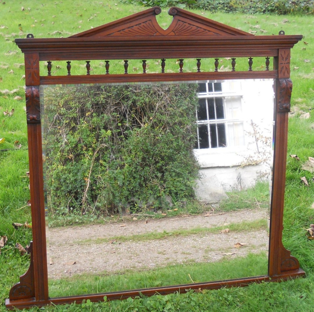 Edwardian Mahogany Framed Overmantel Mirror