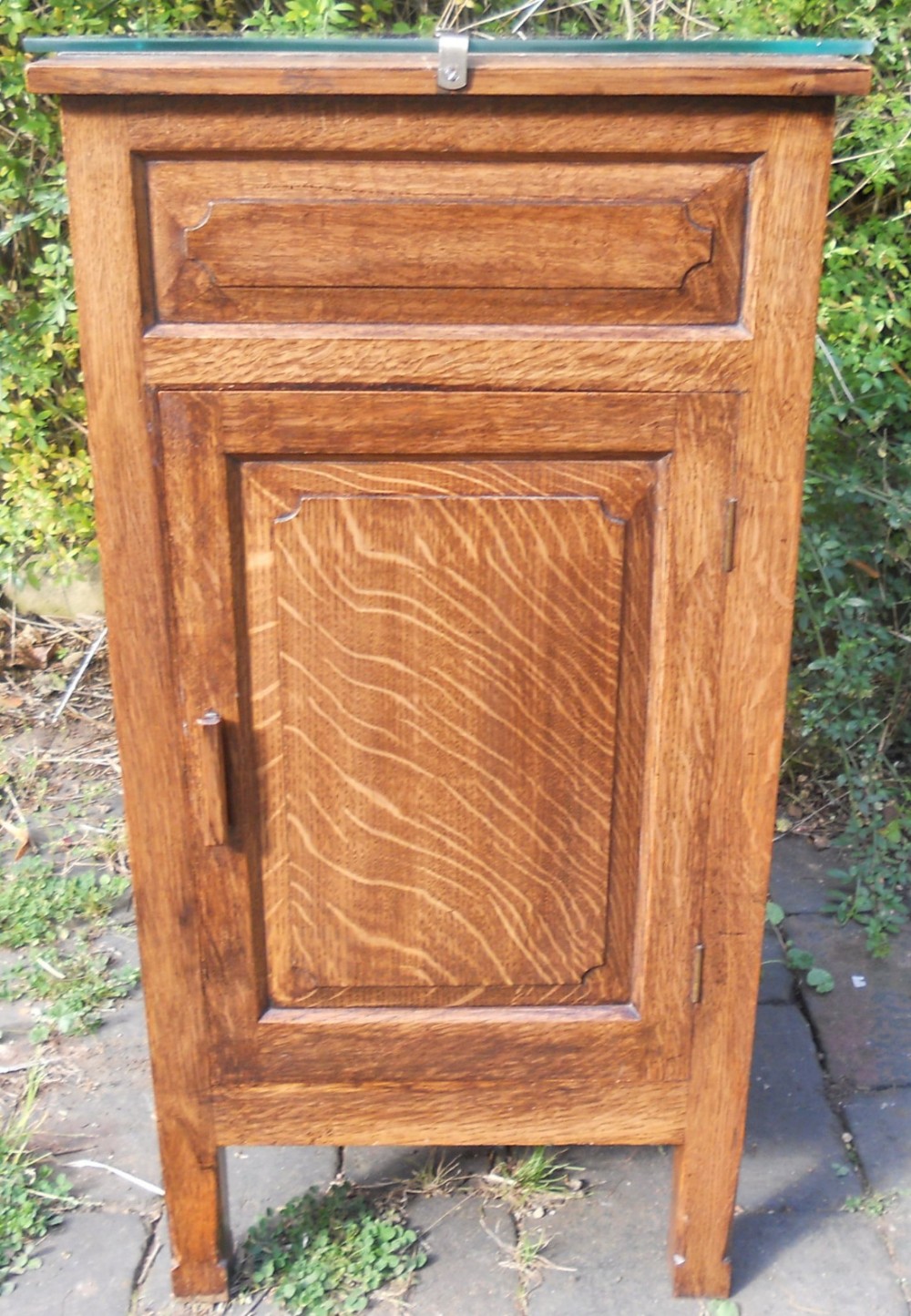 Oak Panelled Bedside Cabinet
