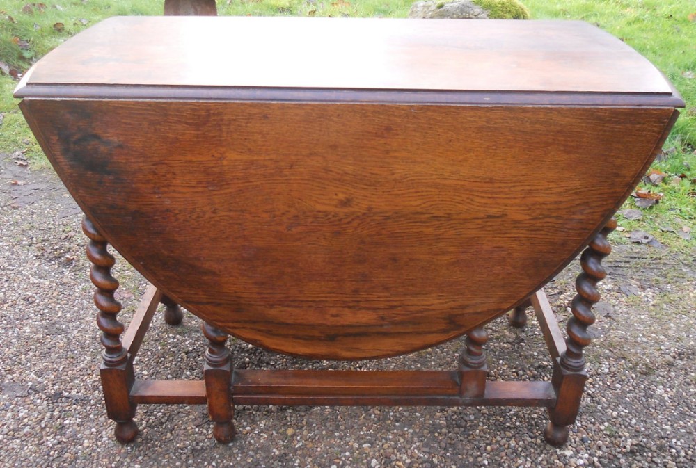 Oak Barley Twist Gateleg Dining Table 