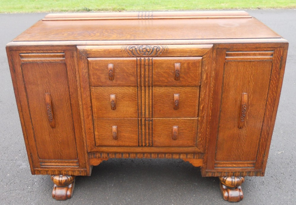 Carved Oak Sideboard 