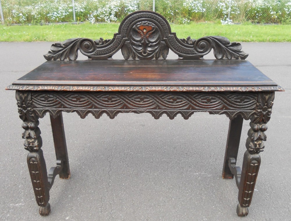 Victorian Carved Oak Hall Table 