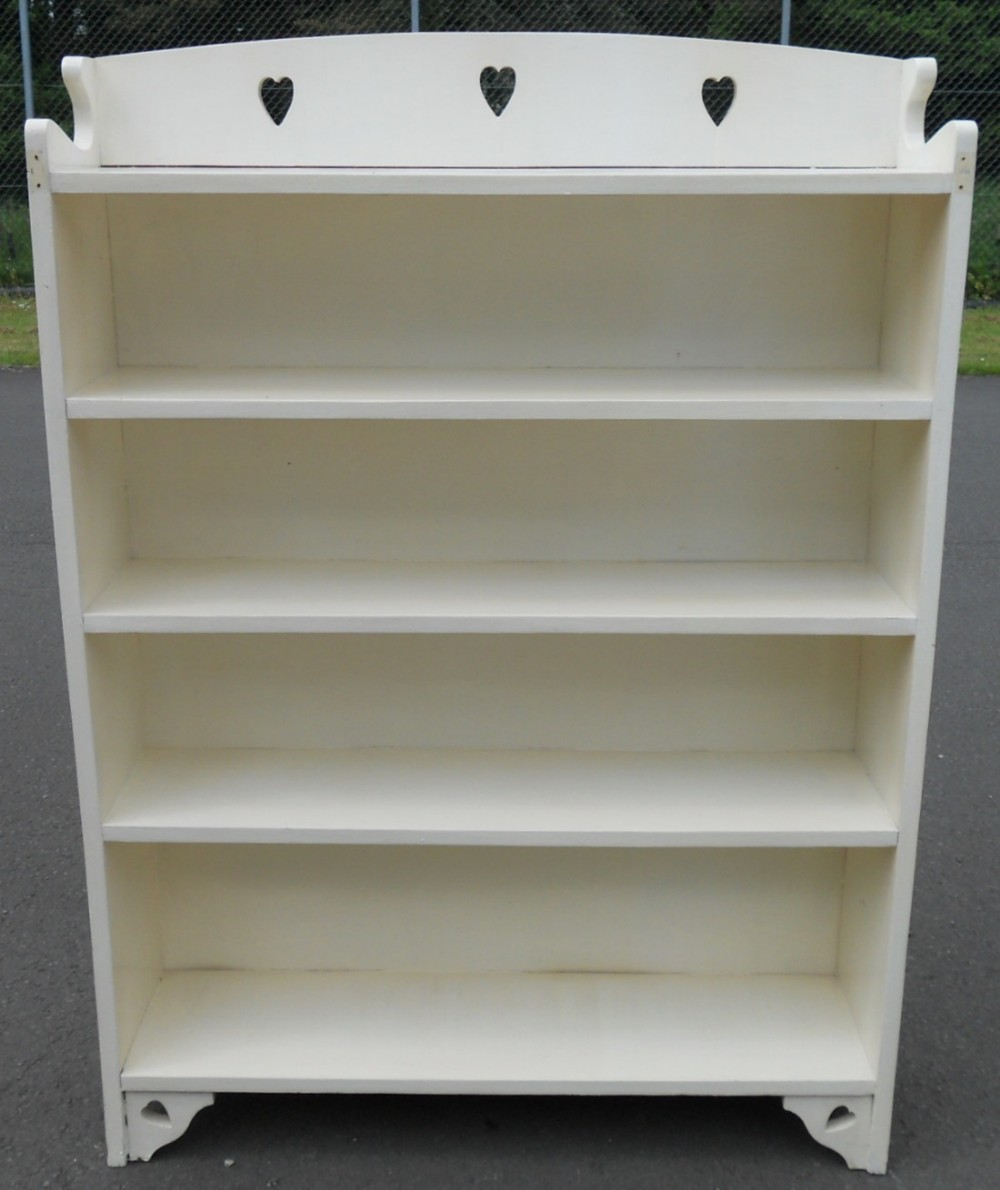 Arts & Craft Painted Oak Open Bookcase 
