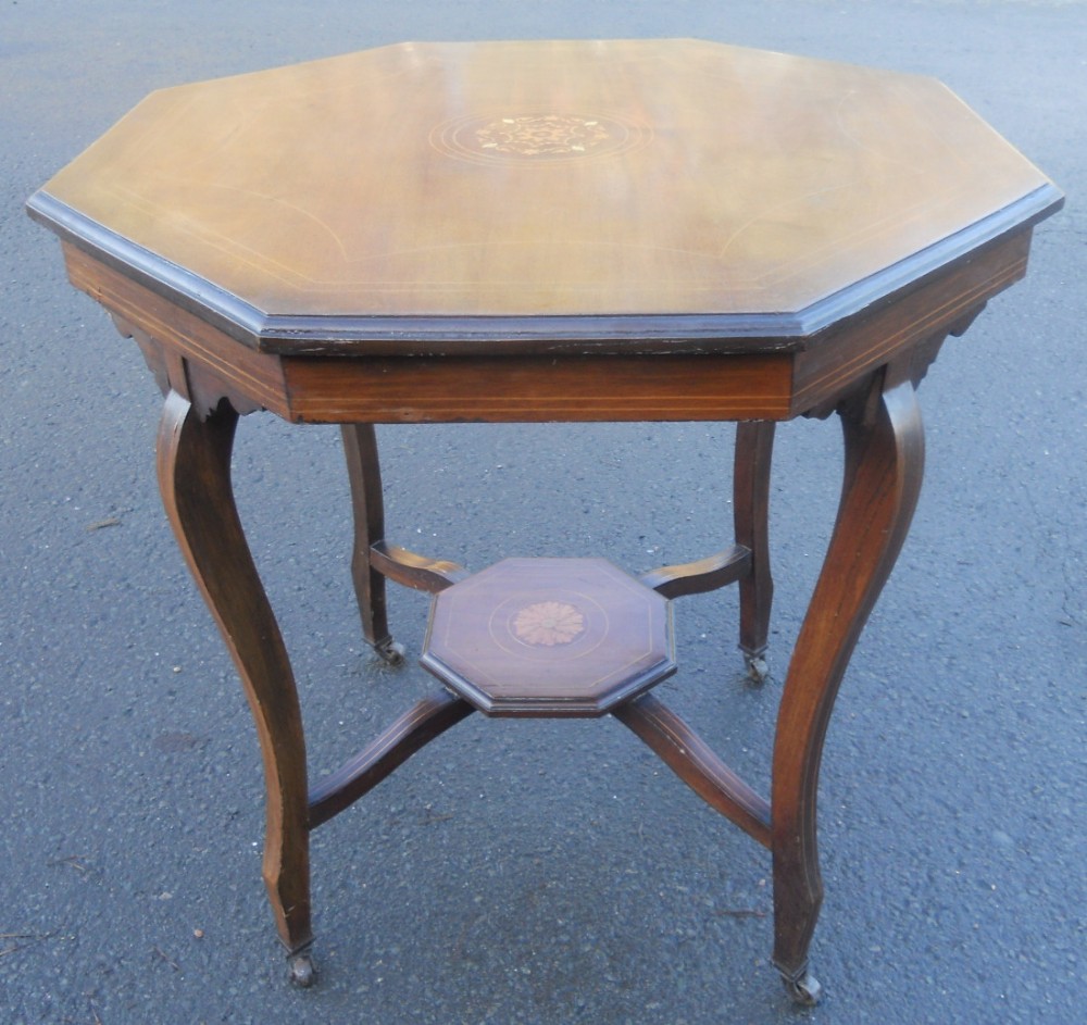 Edwardian Inlaid Mahogany Octagonal Top Centre Table 
