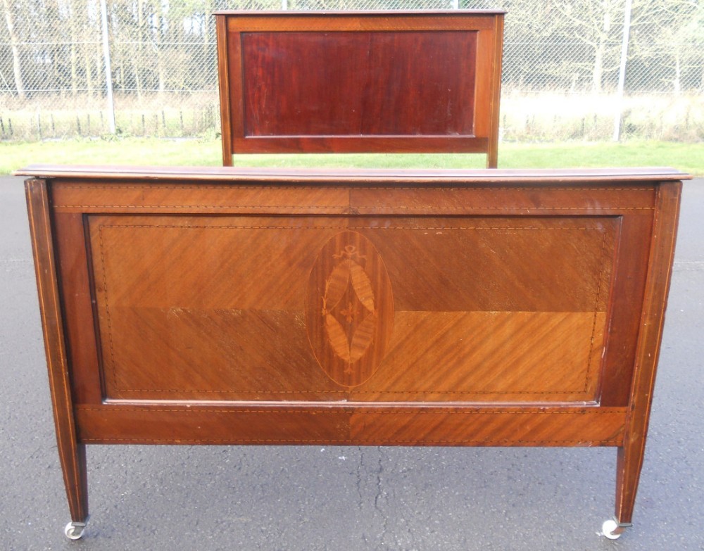 Edwardian Inlaid Mahogany Double Bed