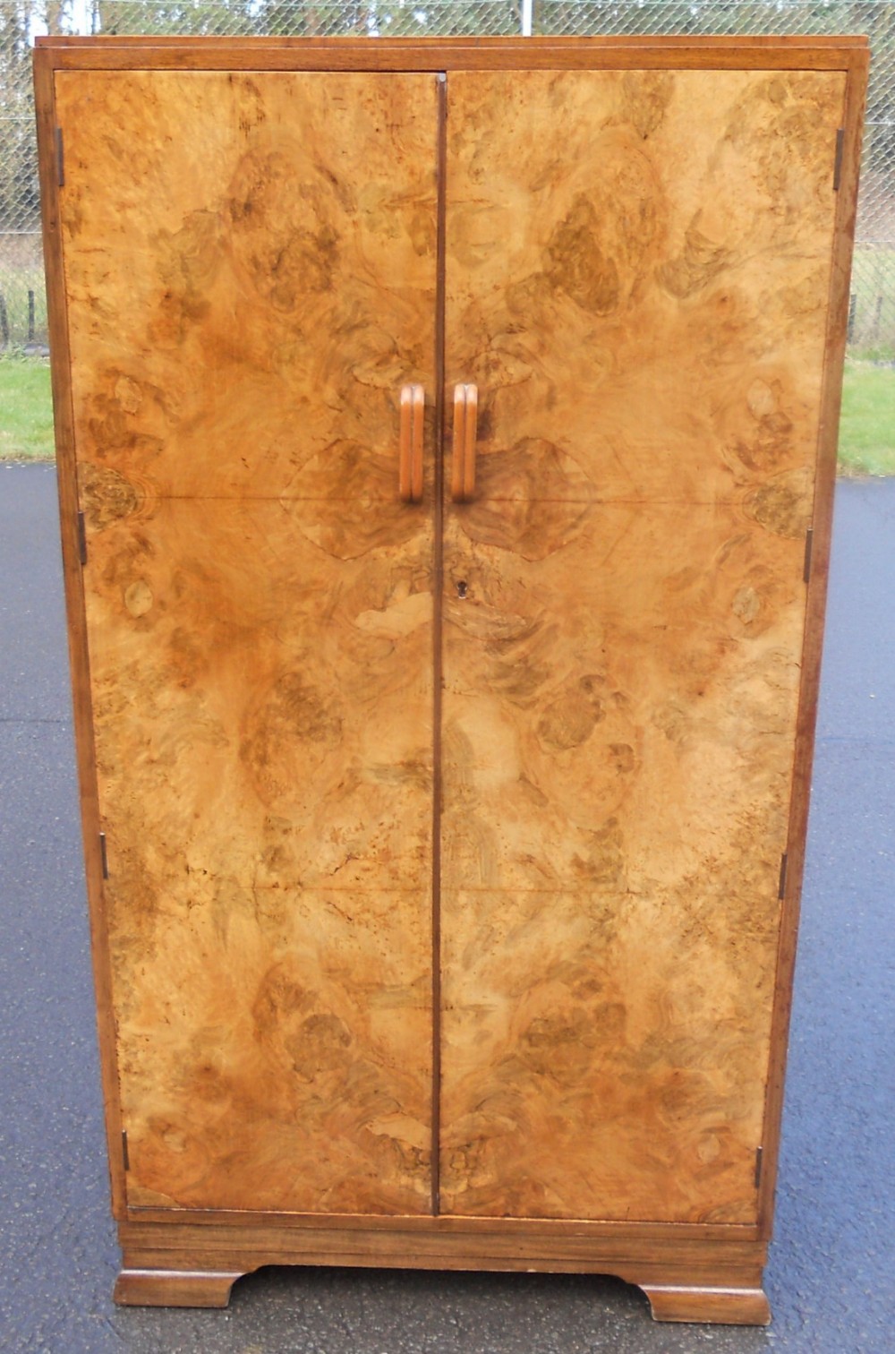 Deco Burr Walnut Small Two Door Wardrobe