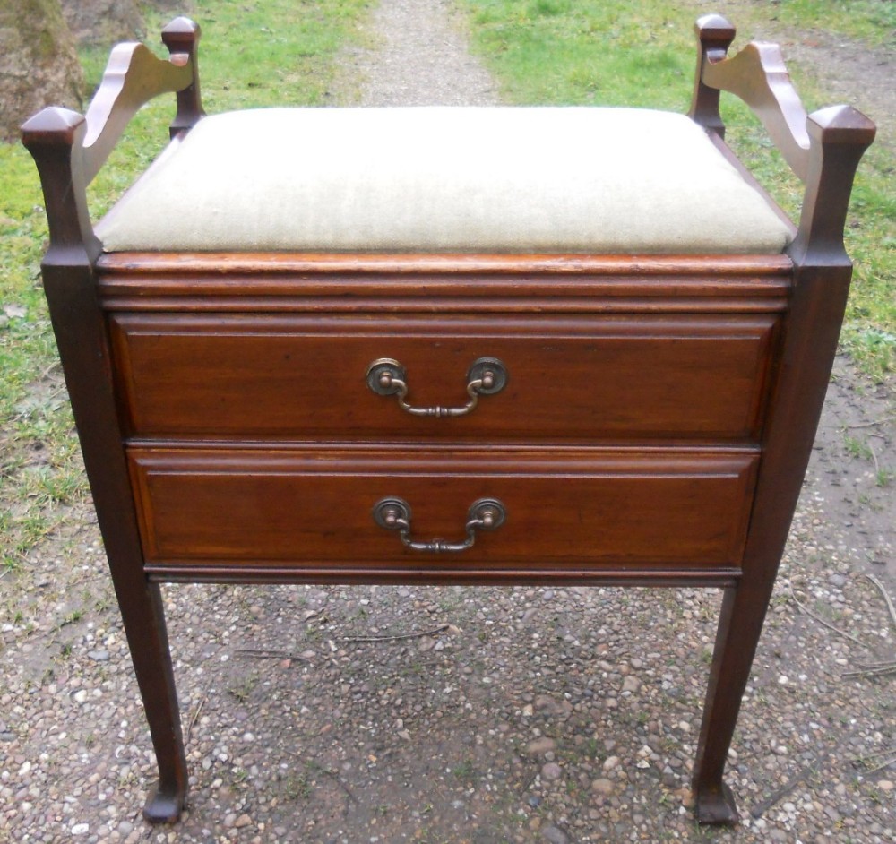 Edwardian Mahogany Piano Stool