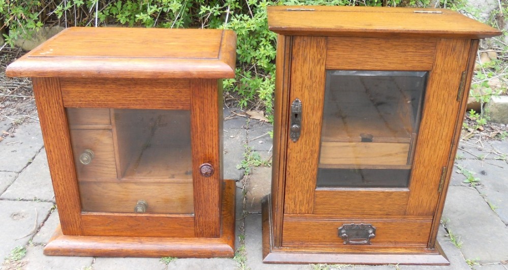 Two Oak Smokers Cabinets