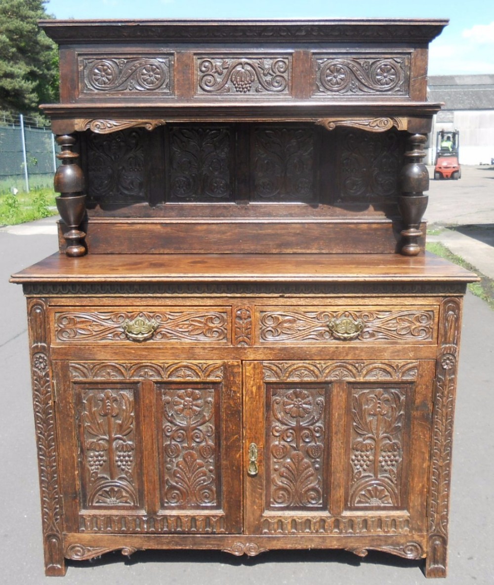 Victorian Carved Oak Sideboard 