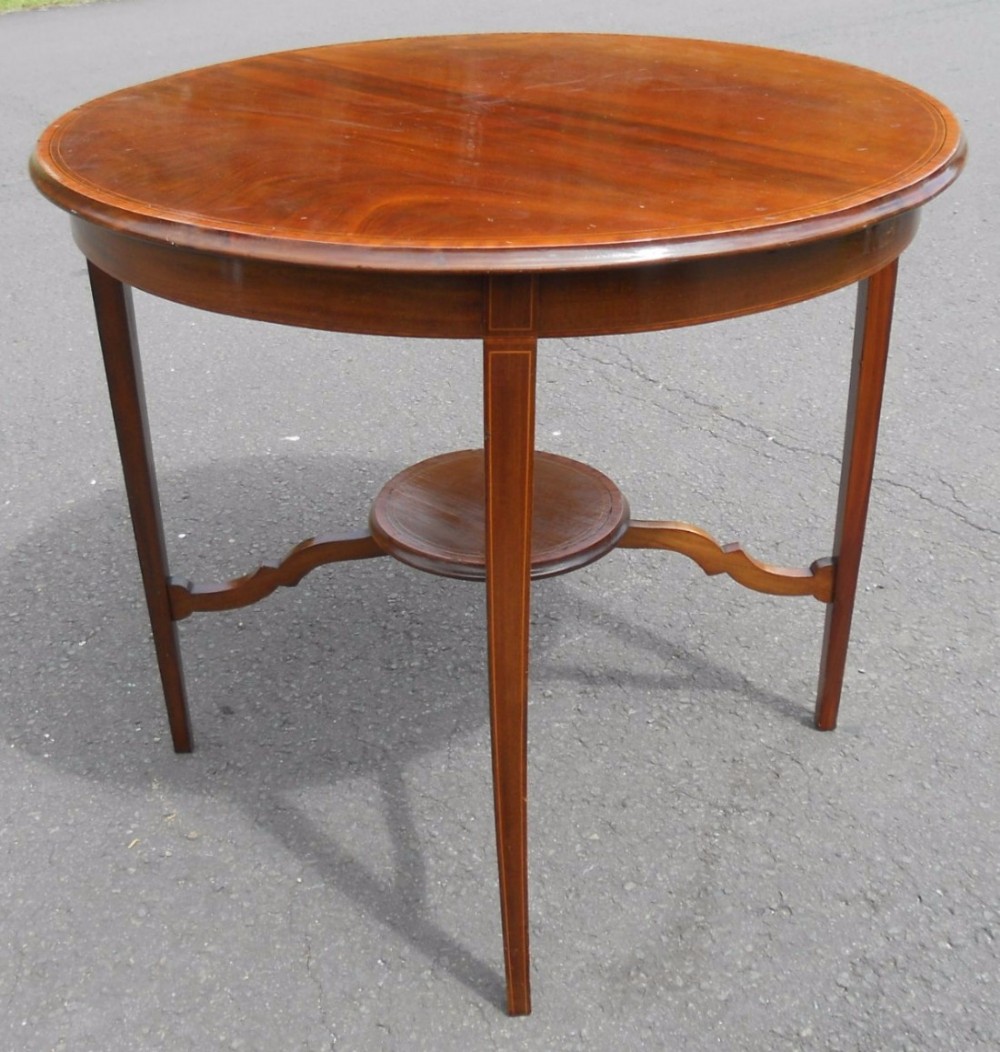 Edwardian Round Inlaid Mahogany Centre Table 