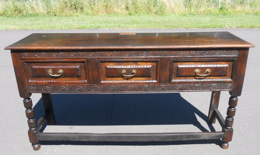 Victorian Carved Oak Dresser Base 