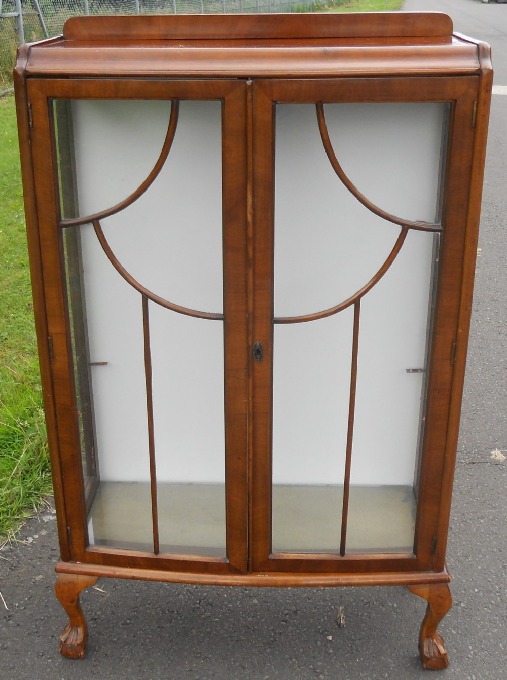 Deco Walnut China Cabinet 