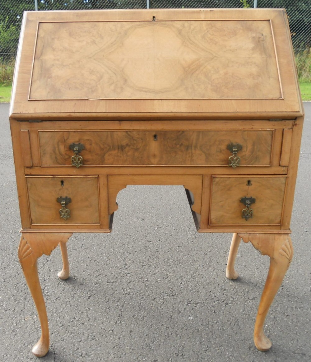 Walnut Kneehole Writing Bureau 