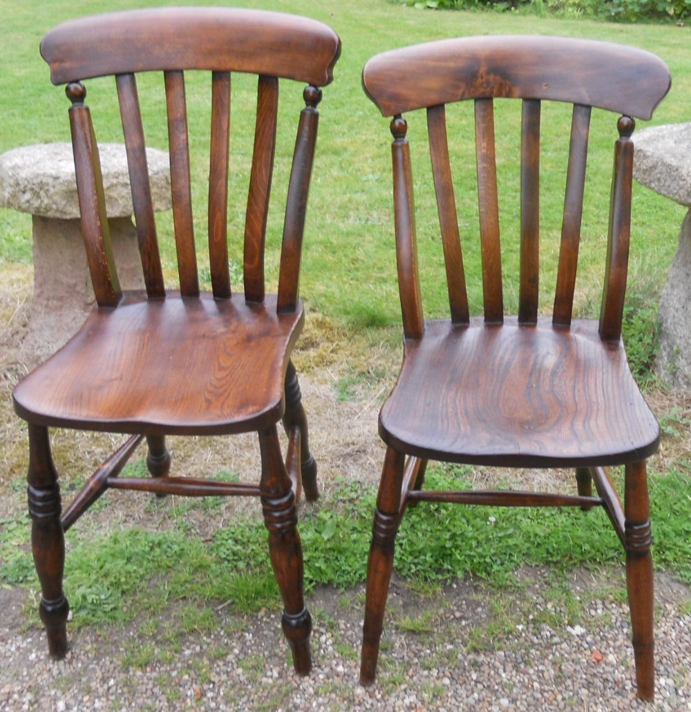 Two Windsor Lathback Kitchen Chairs