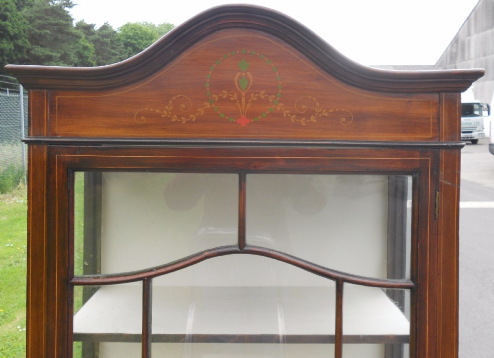 Edwardian Inlaid Mahogany China Display Cabinet  View V