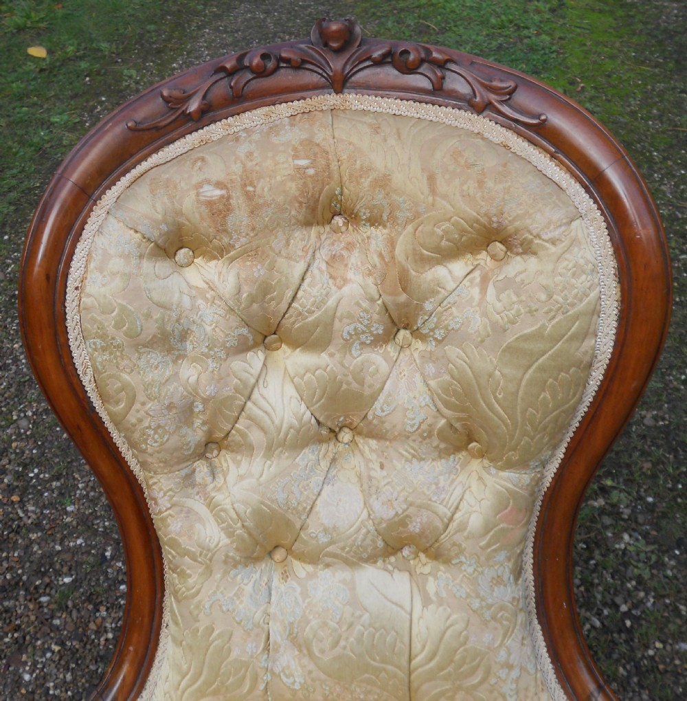 Victorian Walnut Framed Nursing Chair for Re-upholstery View VII