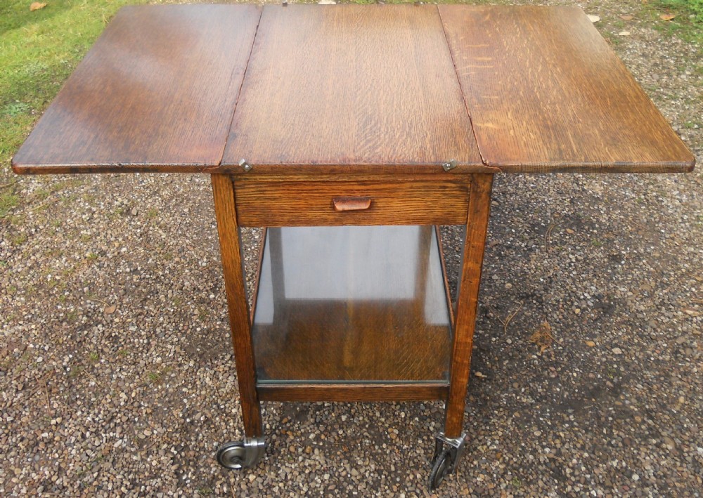Oak Dropleaf Tea Trolley View VI