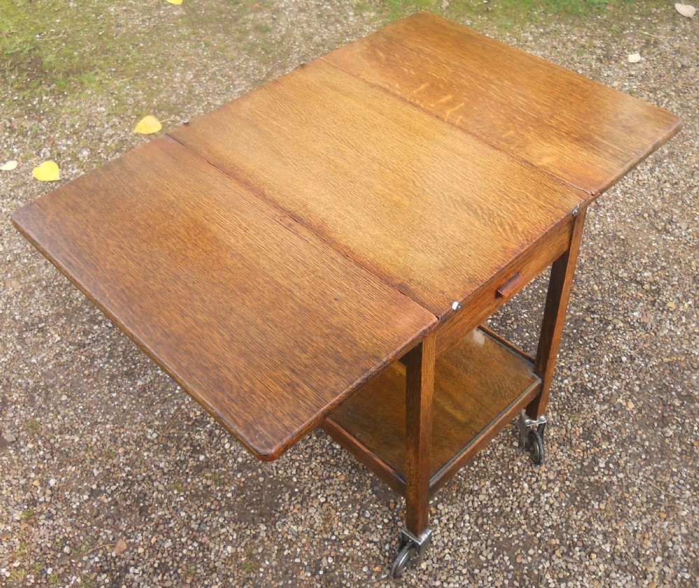 Oak Dropleaf Tea Trolley View VIII