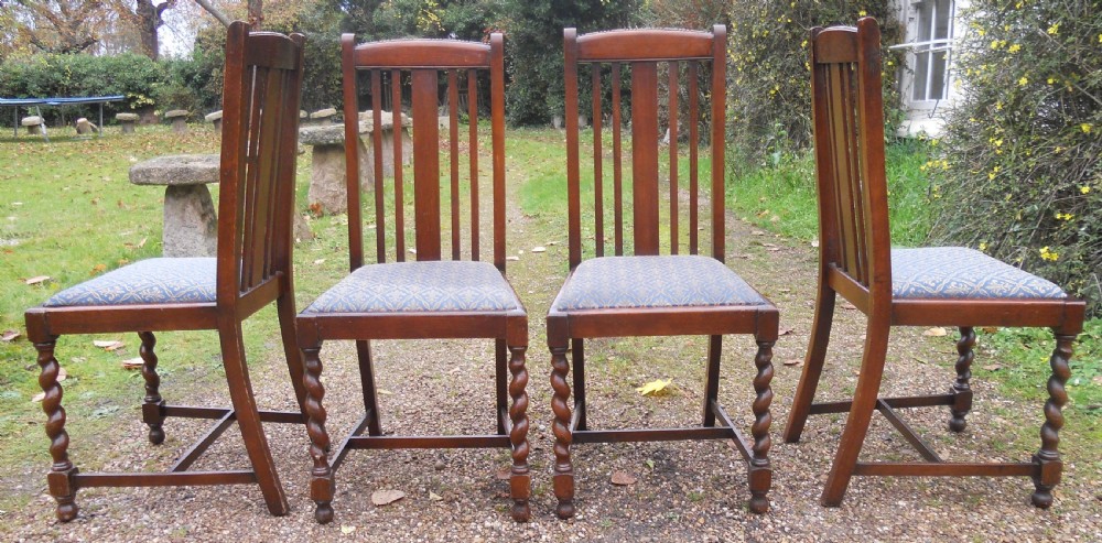 Set of Four Oak Highback Dining Chairs View VI