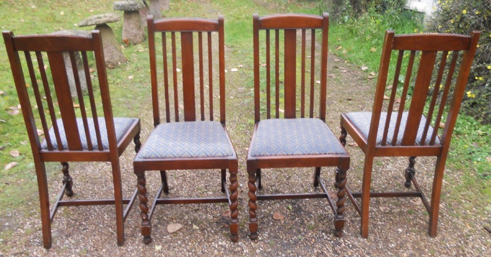 Set of Four Oak Highback Dining Chairs View VII
