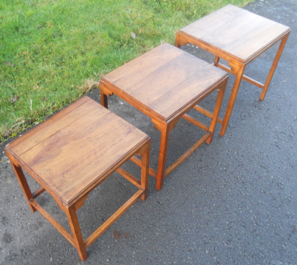 Deco Mahogany Nest of Three Coffee Tables  View IV