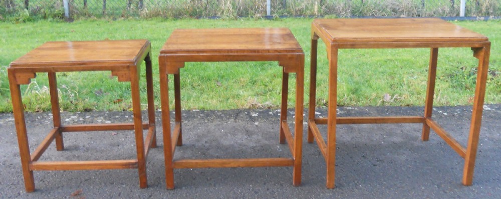 Deco Mahogany Nest of Three Coffee Tables  View V