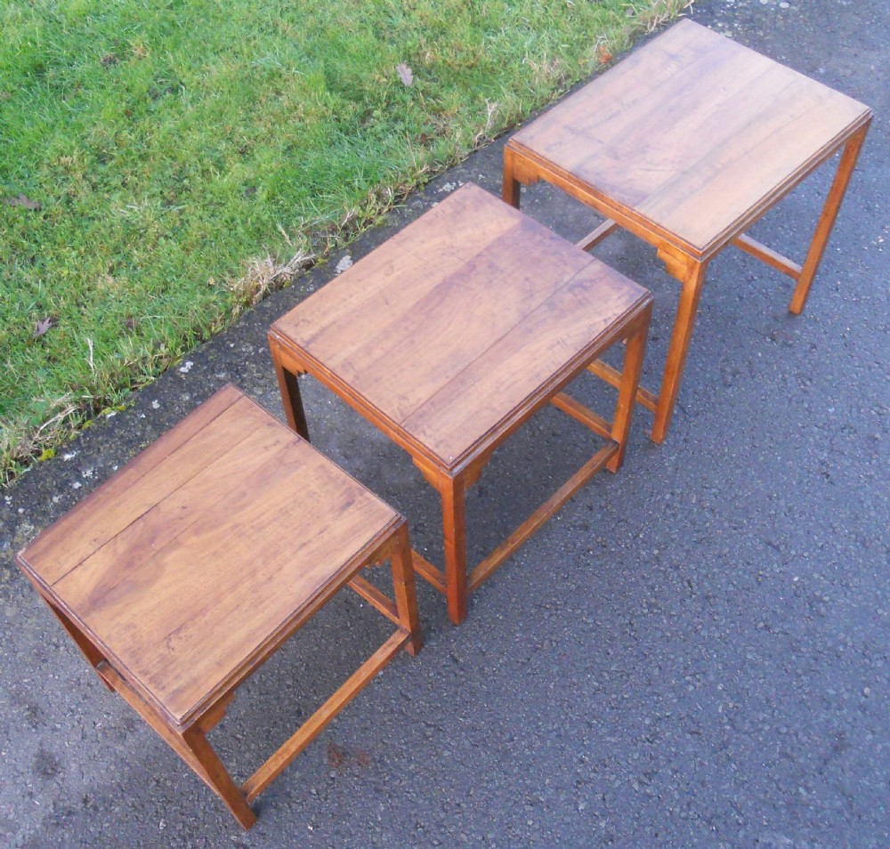 Deco Mahogany Nest of Three Coffee Tables  View VII