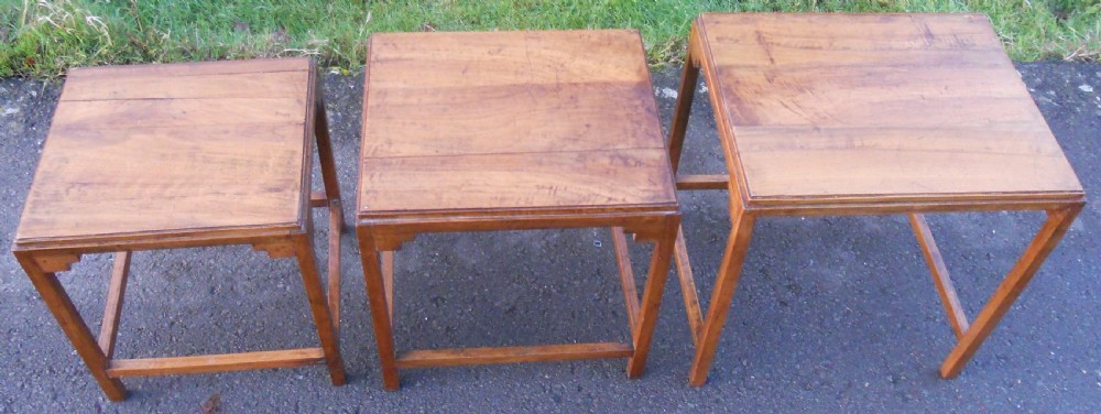 Deco Mahogany Nest of Three Coffee Tables  View VIII