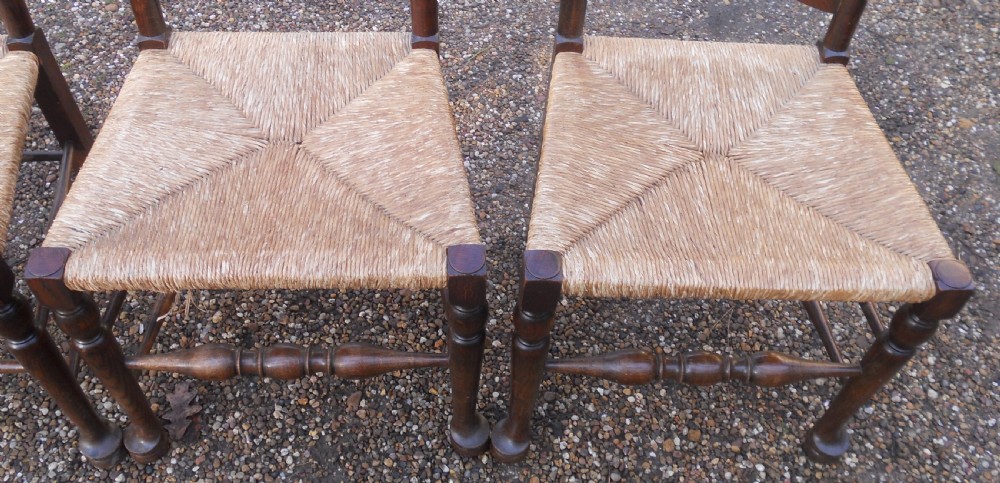 Set of Four Beech & Elm Ladderback Chairs  View VII