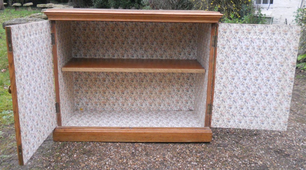 Edwardian Panelled Oak Low Cupboard  View VII