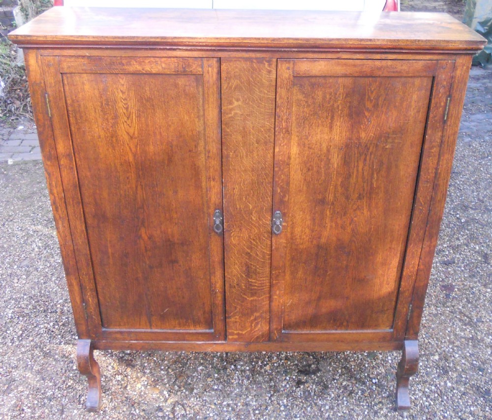 Edwardian Narrow Oak Hall Cupboard  View IV