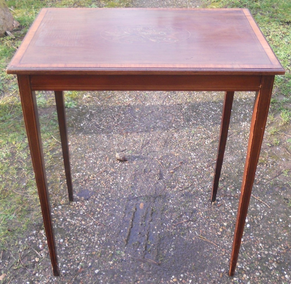 Edwardian Inlaid Mahogany Side Table 