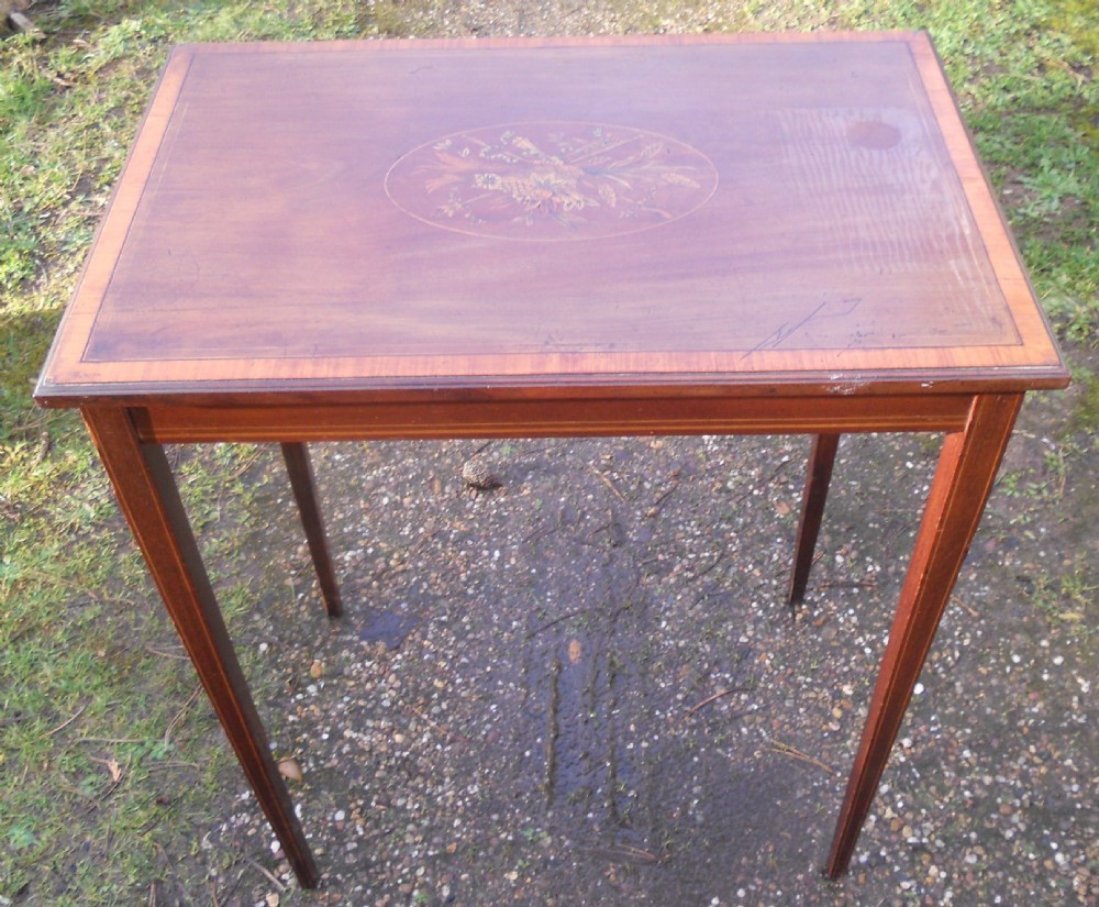 Edwardian Inlaid Mahogany Side Table  View V