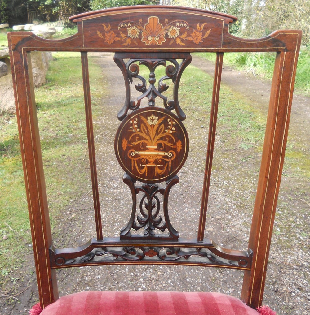 Edwardian Inlaid Rosewood Single Chair View II