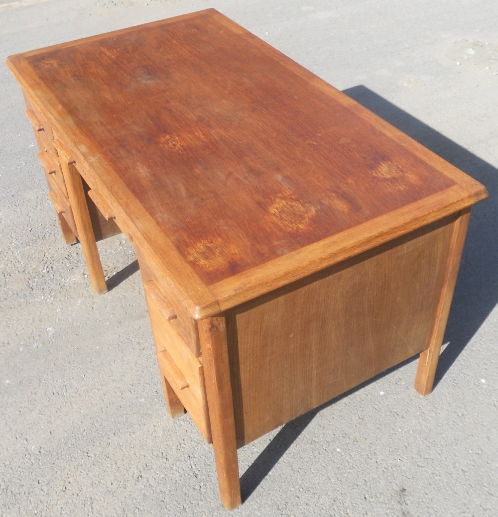 Pedestal Oak Office Writing Desk  View III