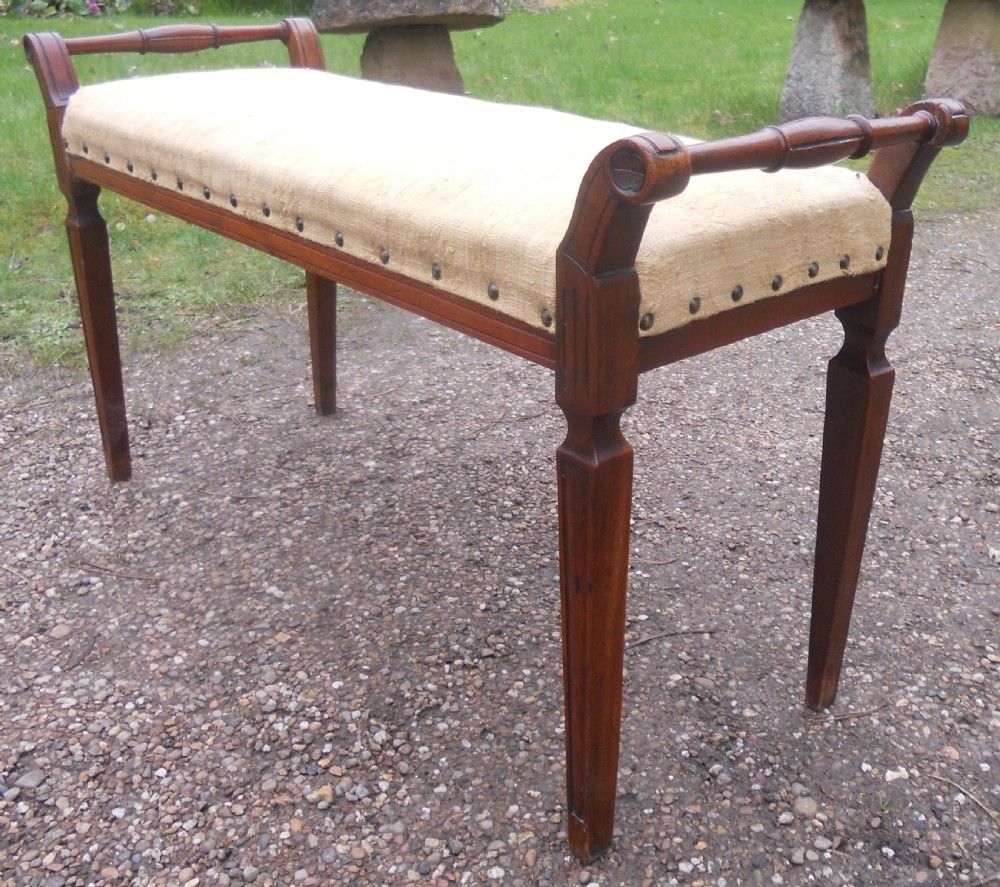 Edwardian Beech Duet Piano Stool 
