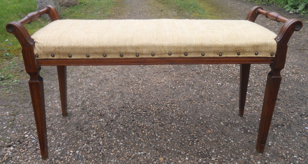 Edwardian Beech Duet Piano Stool  View III