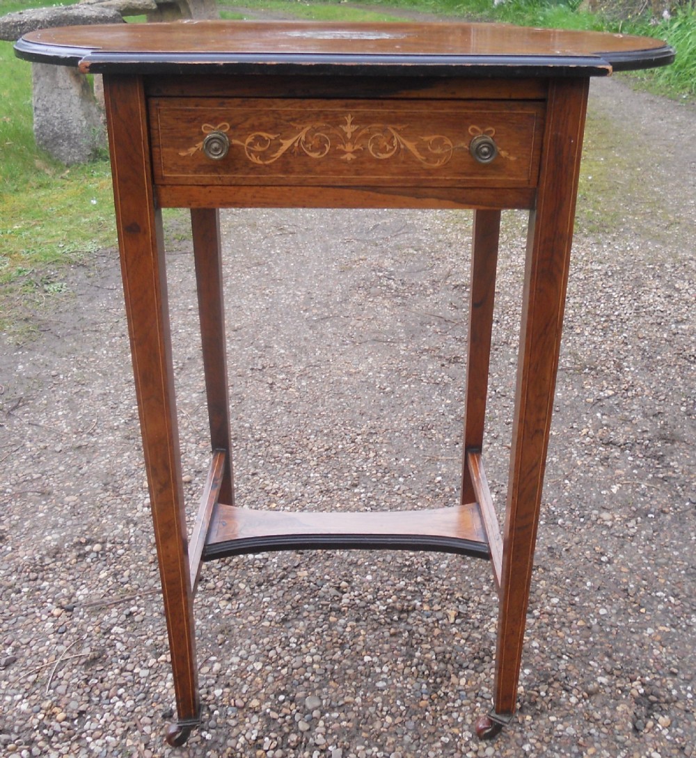 Edwardian Inlaid Mahogany Side Table 